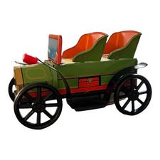 VINTAGE TIN LITHO LEVER ACTION Green Car convertible Ford Model T T.P.S. JAPAN