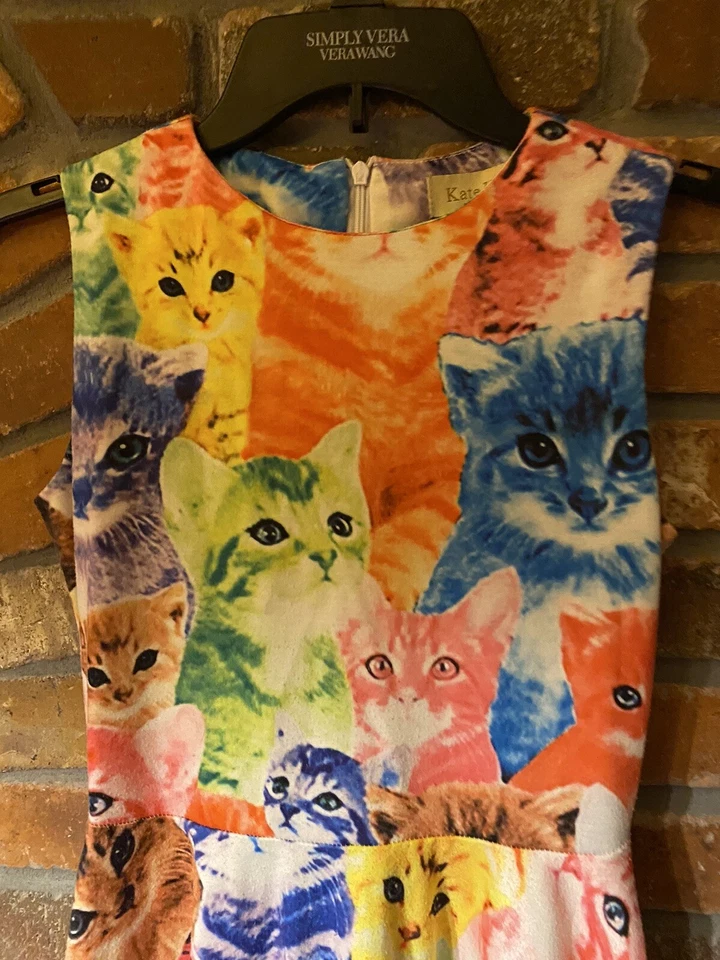 Kate Kasin Kids Girls Dress Rainbow Cats Summer Bright Pride Size 10/12 - Image 3 of 4