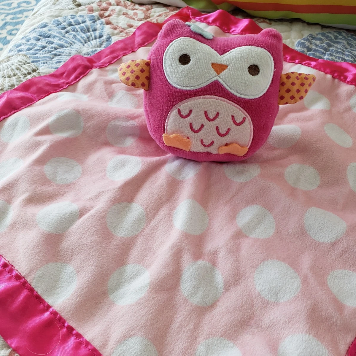 Pink top owl blanket