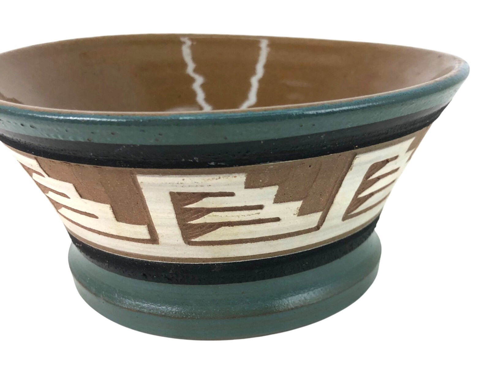 AL Blacktail Deer Sioux Pottery Rapid City SD Wheel Thrown Bowl Design Hepo