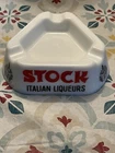 Vintage Stock Italian Liqueurs Ashtray White Milk Glass Made In Italy