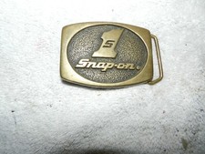 Vintage Solid Brass Snap-On Tools Belt Buckle BTS SPP-557 Made in USA