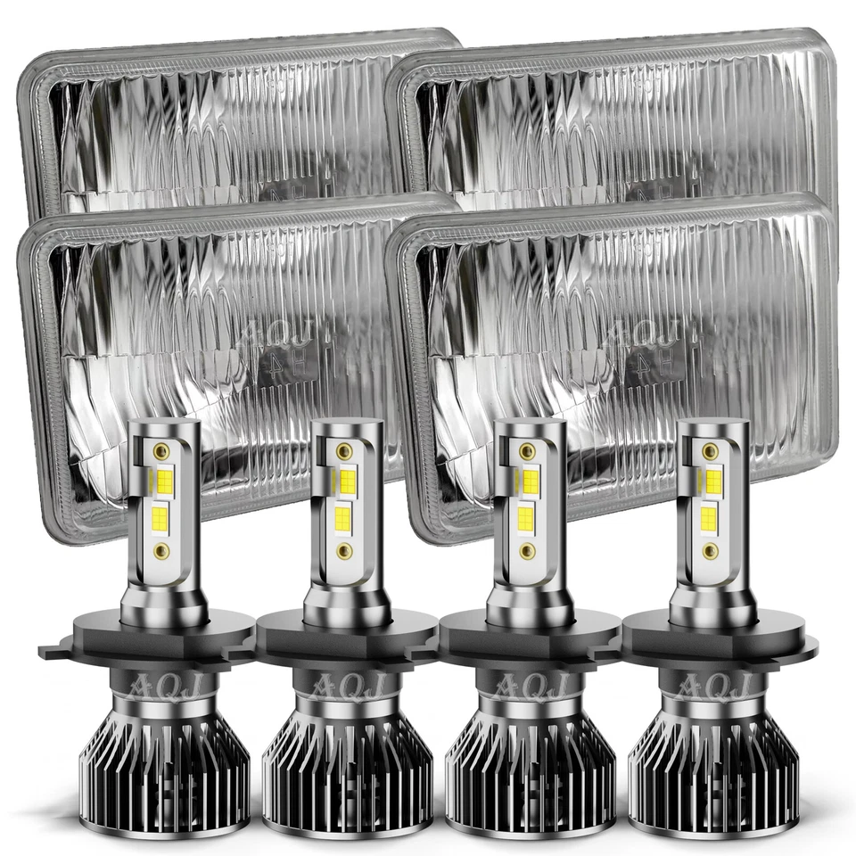 4PC " LED Headlights Hi/Lo Beam H4 Fit Chevrolet G30 1992 1993 1994 1995 1996 - Image 2 of 4