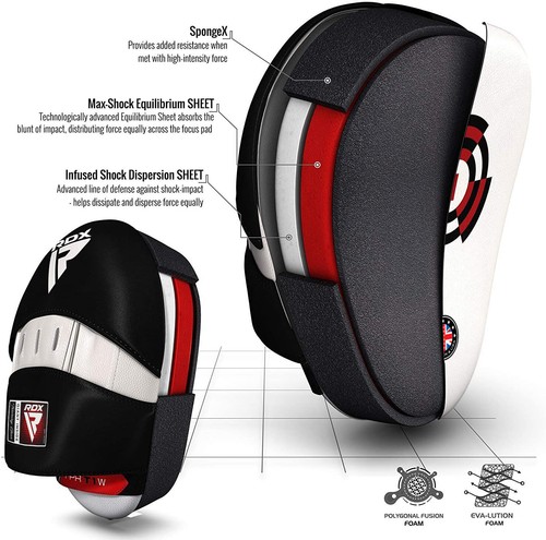 Boxing Focus Pads by RDX, Thai Pads, Focus Mitts, Kickboxing Pads, Curved Pads - Picture 4 of 9