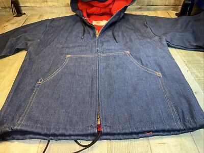 Rare Vintage 70s Carhartt Denim Hooded Jacket Sz XS Blanket Rare Vintage 70s Carhartt Denim Hooded Jacket Sz XS Blanket