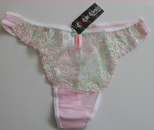 Damen Sexy Spitzen Edel Tanga Slips Dessous G-string Thong Unterwäsche Rose