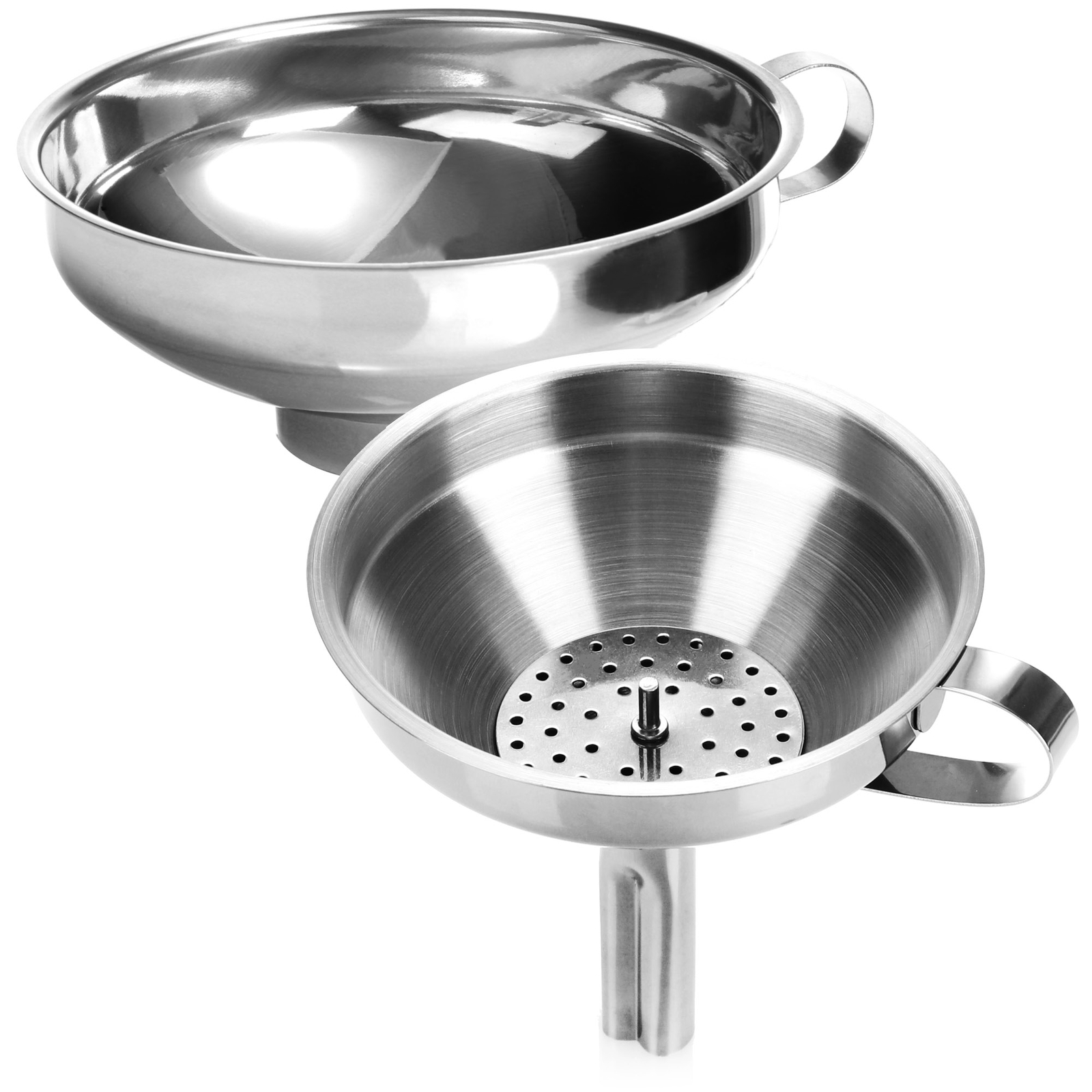 2-teiliges Trichter Set aus rostfreiem Edelstahl 304 - Einfülltrichter mit Sieb