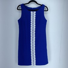 RN Studio Womens 6 Dress Shift Cottagecore Feminine Coastal Casual Stretch Blue