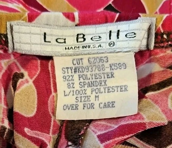 Vintage La Belle Womens Tank Dress Medium Multicolored Chiffon