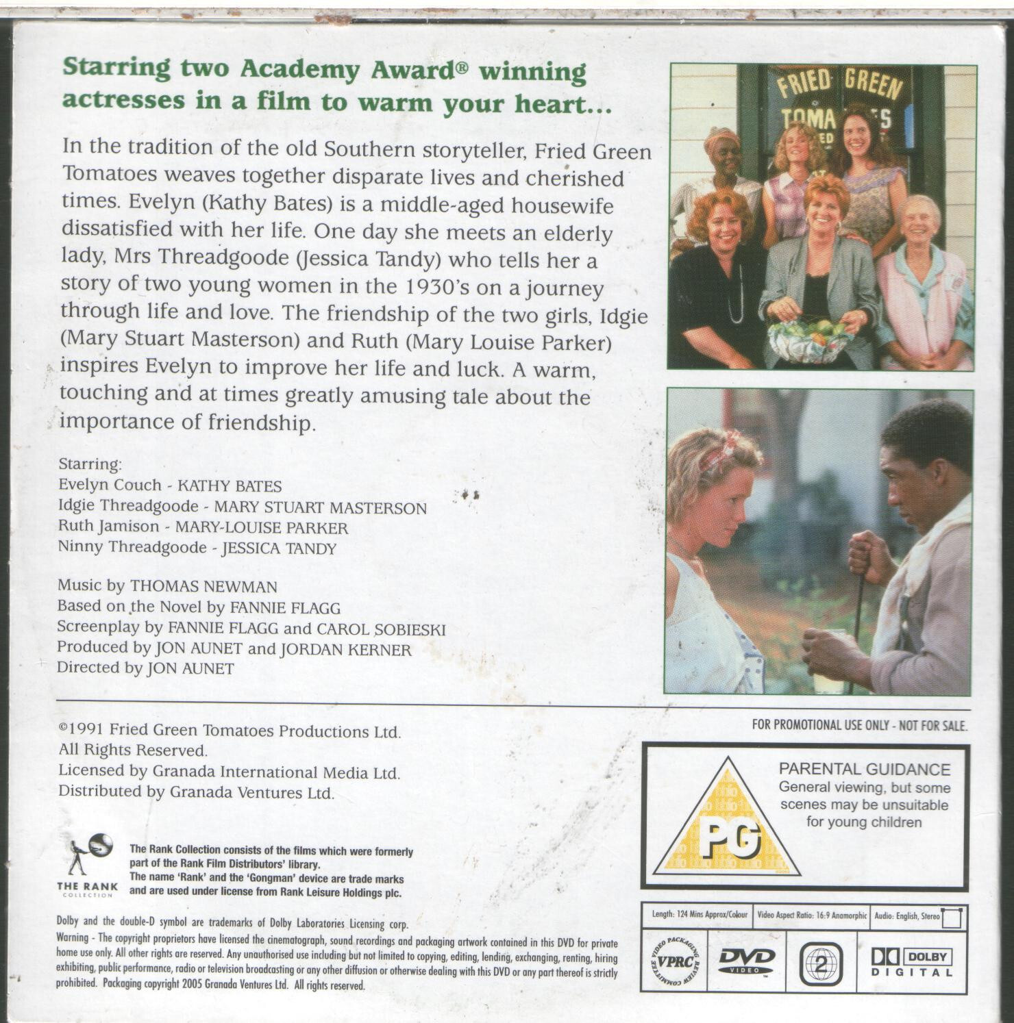 FRIED GREEN TOMATOES AT THE WHISTLE STOP CAFÉ PROMO DVD KATHY BATES