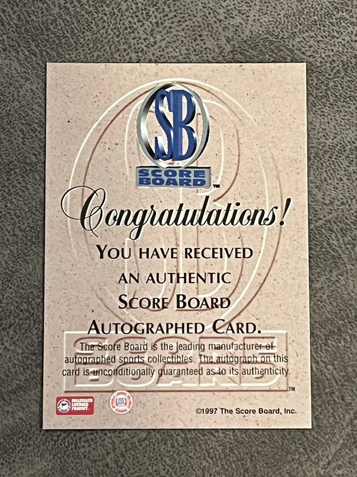 1997 Score Board Marcus Mann Certified Authentic RC AUTO Signed Autograph! - Image 2 of 2