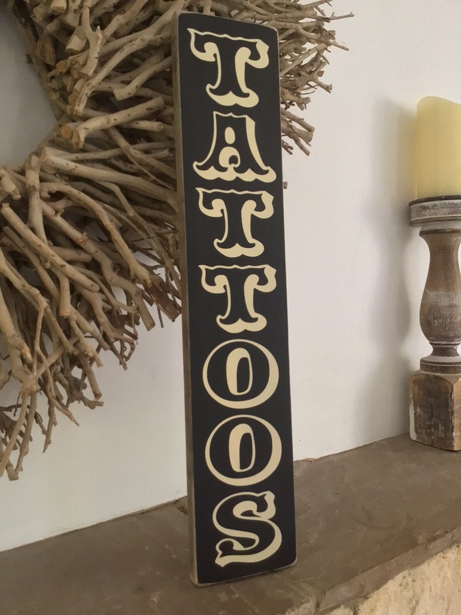 Tattoo Sign Tattoos Signs Shop Vintage Graphics Wooden Tattooed Wooden  Plaque
