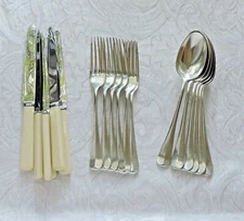 Rat Tail Cutlery 6 Person Mappin & Webb Princess Plate Square Knives Cutlery