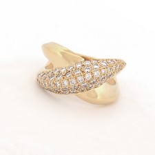 Robert Lee Morris Diamond Crossover X Ring in 18K Yellow Gold Size 7.5