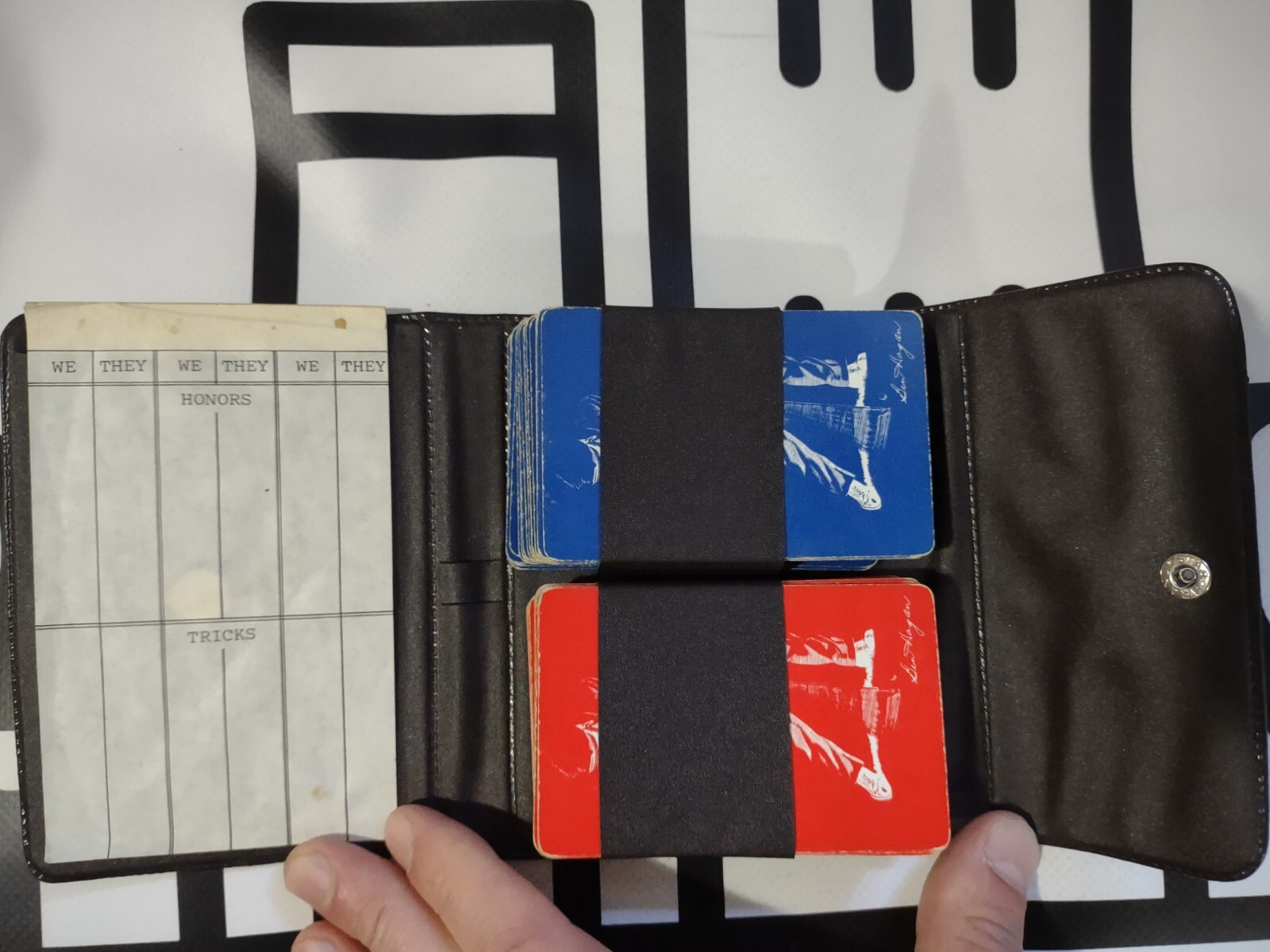 Card Holder and 2 Decks of Cards With Golf Backs - Vintage-image
