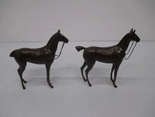 2 Vtg Weidlich Bros #2280 Bronze Brass Metal Horse Figurine Statue Sculptures