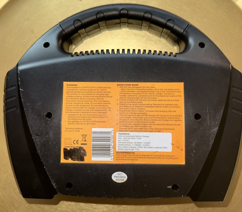 Halfords Automatic Car Battery Charger Up to 2.0L eBay