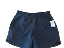 Lands End 5" Swim Shorts Black Womens Sz 6 UPF 50 505831 Sunshade Pockets NEW