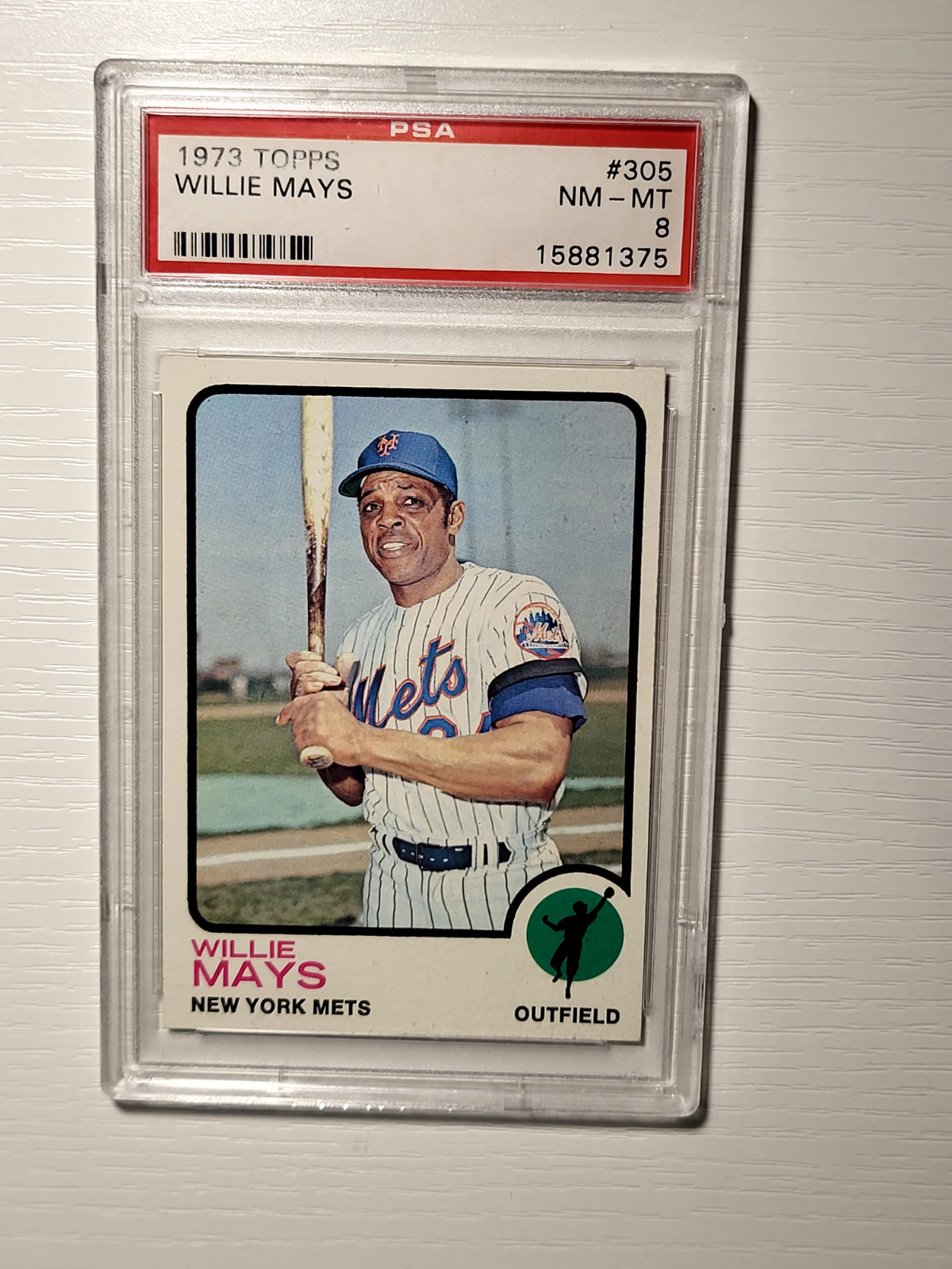 1973 Topps #305 Willie Mays PSA 8 NM-MT