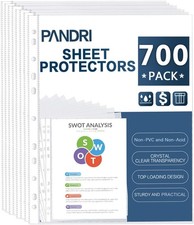 Protectors, 700 Pack Clear Heavy Duty Plastic Page Protectors Reinforced 11-H...