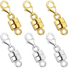 Magnetic Necklace Clasps and Closures, 18K Gold and Silver Jewelry Clasps and Cl