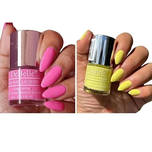 DeBelle Gel Nail Polish Combo pack of 2 | Long Lasting | Seaweed Enriched | Toxi