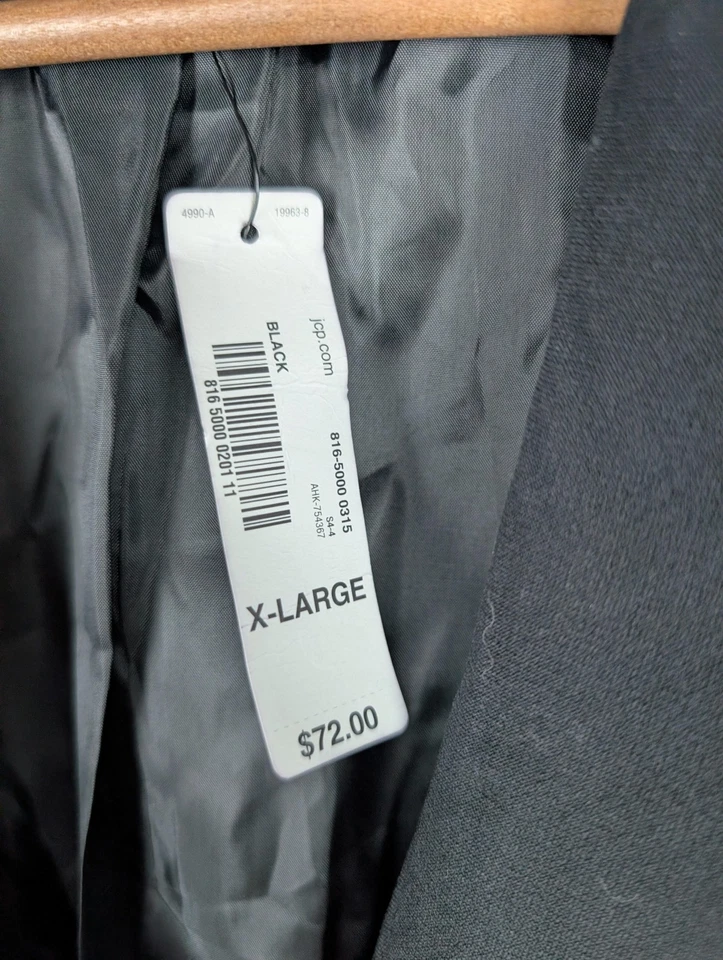 Worthington Moto Jacket Womens XL Black Asymmetrical Zip Faux Suede Blazer - Image 4 of 4