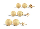 9ct Gold Frosted Ball Stud Earrings / Studs / 5mm 6mm 7mm with Butterflies