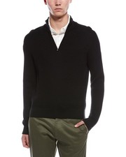 Bruno Magli Textured 1/4-Zip Merino Wool Mock Neck Sweater Men's
