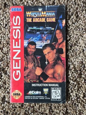 Wrestlemania Arcade Game Sega Genesis Game Instruction Manual Only
