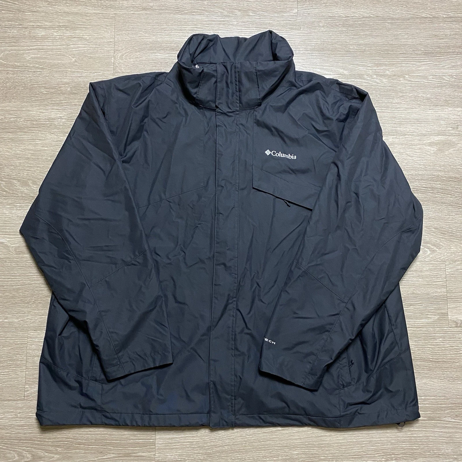 Columbia Interchangeable 3-In-1 Shell Jacket Men’s 4X Black Waterproof Hike READ