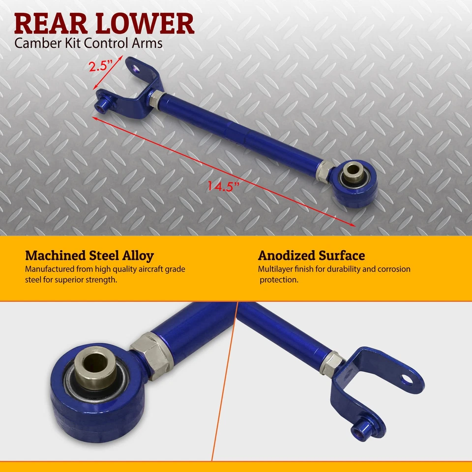 Rear Alignment Camber Kit Caster Toe Traction Arms BL For 16-24 Mazda Miata MX-5 - Image 3 of 4