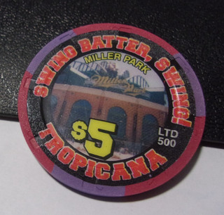 TROPICANA HOTEL CASINO 2002 (LTD 500) $5 gaming poker chip Las Vegas NV