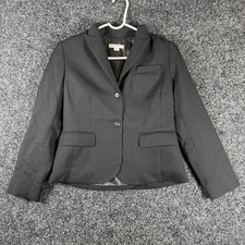Pendleton Petite Black 100 Virgin Wool Blazer 2 Button Made in USA Size 4