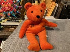 Vintage Bamm Beano's Barry Bonds 25 Orange Plush Beanie Bear W/Both Tags