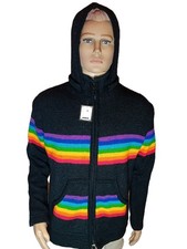Chaqueta de Lana de Nepal Hecha a Mano Estilo Arcoíris Hippie Boho (Unisex)