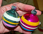 🌟 VINTAGE SHINY BRITE STRIPED 2 1/4" GLASS BALL CHRISTMAS COLORFUL ORNAMENTS — photo 8