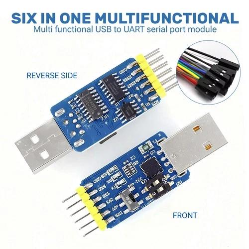 6n1 CP2102 USB Serial Module - TTL RS485 RS232 Interconversion Auto - Recovery​​