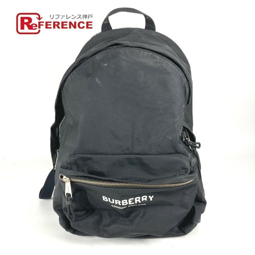 Burberry 8016109 Nylon Bicolor Logo Backpack Black White from Japan