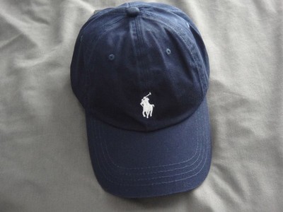 POLO RALPH LAUREN Women Navy Blue One Size Cotton Chino Adjustable Ball CAP, NWT