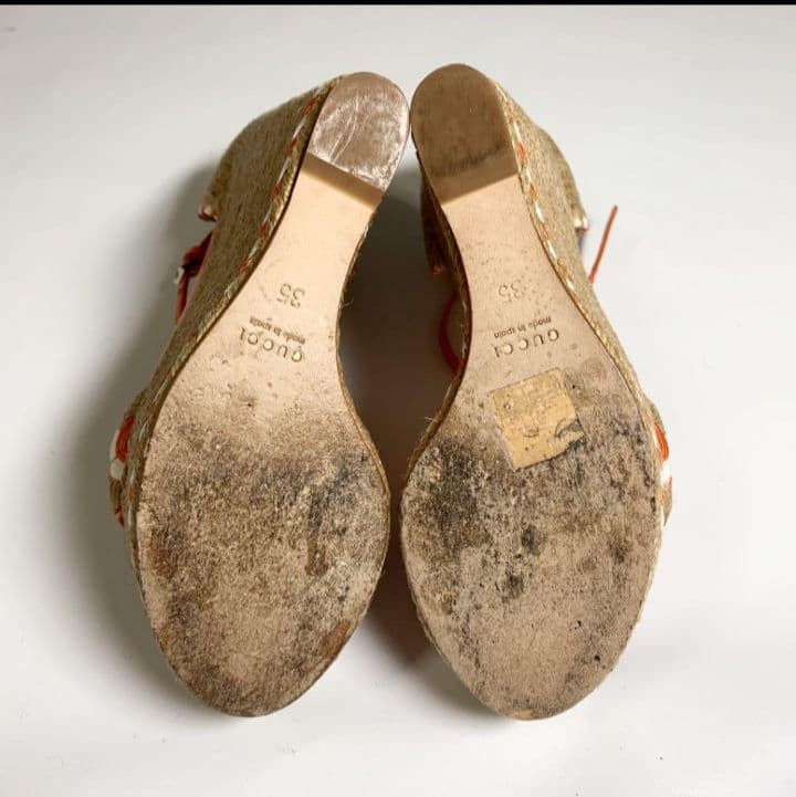 Gucci Espadrille Wedge Heel Sandals Orange Size 35 US About 5 For Women thumbnail 18