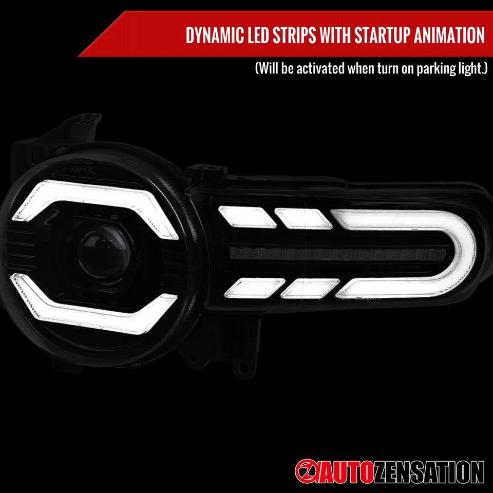 Fit 2007-2014 Toyota FJ Cruiser Black Projector Headlights LED Sequential Signal Foto 4 de 4