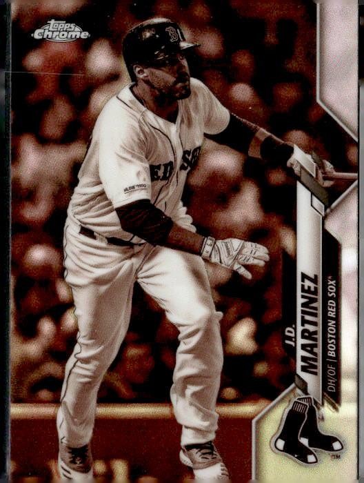 2020 Topps Chrome #189 J.D. Martinez Sepia Refractor