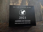 2021 American Eagle Silver Proof Coin 21EAN One Ounce US Mint West Point