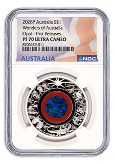 2026 Australia 1 oz moneta argento meraviglie dell'Australia opale NGC PF70 UCAM FR