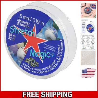 Craft with Confidence: Clear Elastic Beading Cord 0.5mm, 10m for Jewelry Design