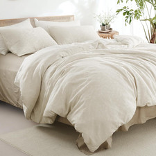 Boho Damask Floral Queen Duvet Cover Set - 3 Pieces in Taupe