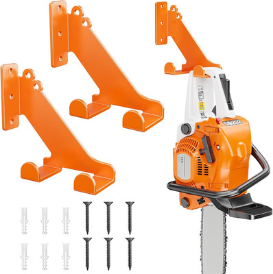 Chainsaw Hanger, 2 Pack Chainsaw Holder Wall Mount Heavy Duty Metal Chainsaw Cha