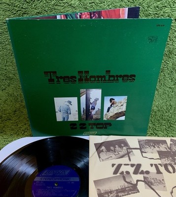 ZZ TOP TRES HOMBRES London 1973 press +INNER Bell Sound DARK GREEN COVER VARIANT