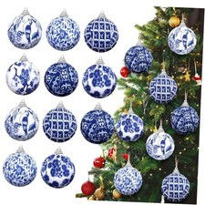 Pcs Blue and White Chinoiserie Ball Ornaments Christmas Tree 2.76 Inch 12